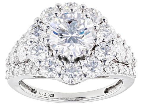 Pre-Owned Moissanite Platineve Ring 4.38ctw DEW.