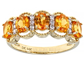 Pre-Owned Orange Mandarin Garnet 14k Yellow Gold Ring 1.80ctw