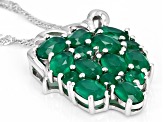 Pre-Owned Green onyx rhodium over silver pendant with chain