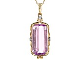 Pre-Owned Pink Kunzite 14k Yellow Gold Pendant With Chain 7.30ctw