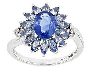 Pre-Owned Blue Ceylon Sapphire Rhodium Over 14k White Gold Ring 2.70ctw