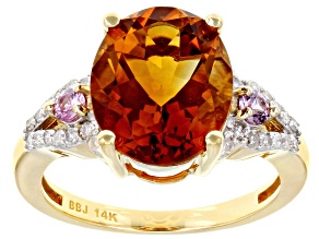 Pre-Owned Orange Madeira Citrine 14k Yellow Gold Ring 3.86ctw