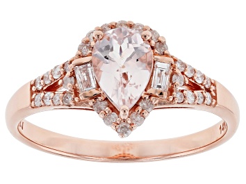 Picture of Pre-Owned Peach Cor-de-Rosa Morganite 14k Rose Gold Ring 0.73ctw