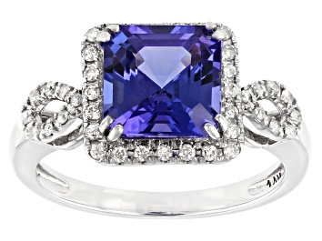 Picture of Pre-Owned Blue Tanzanite Rhodium Over 14k White Gold Ring 2.65ctw