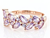 Pre-Owned Purple Lab Created Sapphire 18K Rose Gold Over Sterling Silver Ring 1.30ctw