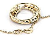 Pre-Owned Shades Of Champagne Diamond 10k Yellow Gold Circle Pendant With 18" Singapore Chain 0.55ct