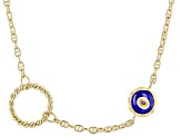 Pre-Owned Blue Crystal Evil Eye 18k Yellow Gold Over Sterling Silver Mariner Necklace
