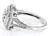 Pre-Owned White Diamond 10k White Gold Quad Ring 0.85ctw