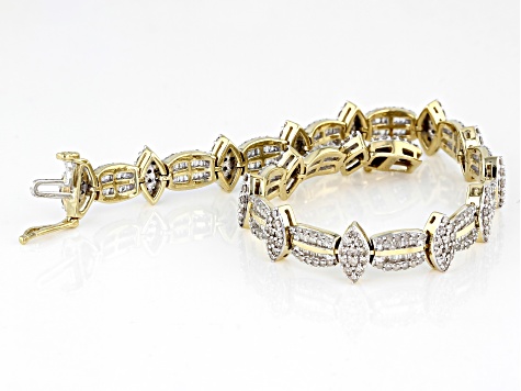 Pre-Owned White Diamond 10k Yellow Gold Tennis Bracelet 4.00ctw