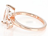 Pre-Owned White Lab Created Sapphire 18k Rose Gold Over Sterling Silver Ring 1.44ctw