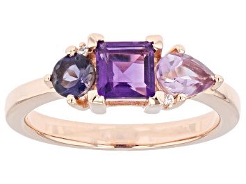 Picture of Pre-Owned Purple Amethyst 18k Rose Gold Over Sterling Silver Ring 1.07ctw