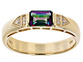 Pre-Owned Mystic Fire Topaz 10k Yellow Gold Men's Ring 1.05ctw