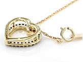 Pre-Owned White Diamond 10K Yellow Gold Heart Pendant With Chain 0.20ctw