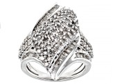 Pre-Owned White Diamond 10k White Gold Cluster Ring 2.15ctw