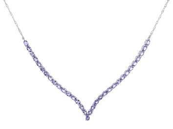 Picture of Pre-Owned Tanzanite Rhodium Over Sterling Silver 18" Necklace 5.54ctw