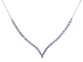 Pre-Owned Tanzanite Rhodium Over Sterling Silver 18" Necklace 5.54ctw