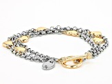 Pre-Owned Two Tone Set of 2 Multi-Row Bracelets
