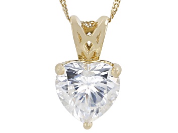 Picture of Pre-Owned Moissanite 14k Yellow Gold Solitaire Pendant 2.70ct DEW