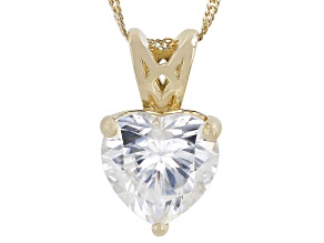 Pre-Owned Moissanite 14k Yellow Gold Solitaire Pendant 2.70ct DEW