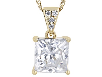 Picture of Pre-Owned Moissanite 14k Yellow Gold Pendant 3.15ctw DEW