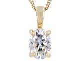 Pre-Owned Moissanite 14k Yellow Gold Solitaire Pendant .90ct DEW