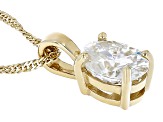 Pre-Owned Moissanite 14k Yellow Gold Solitaire Pendant .90ct DEW