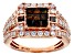 Pre-Owned Red Diamond And White Diamond 10k Rose Gold Quad Ring 1.65ctw