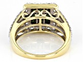 Pre-Owned Green Diamond And White Diamond 10k Yellow Gold Quad Ring 1.65ctw