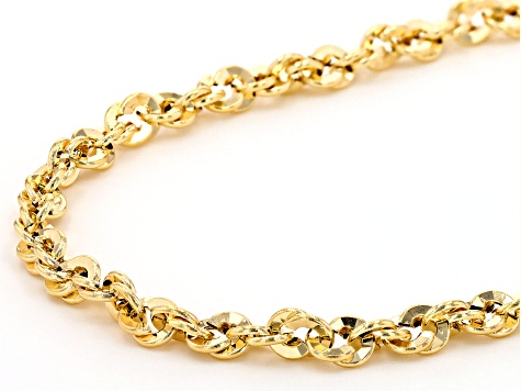 Pre-Owned 10k Yellow Gold Mirror Concave Rope 20 Inch Chain