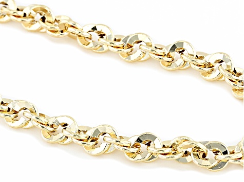 Pre-Owned 10k Yellow Gold Mirror Concave Rope Link Bracelet