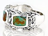 Pre-Owned Blue Turquoise Sterling Silver Band Ring