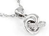 Pre-Owned White Cubic Zirconia Platinum Over Sterling Silver Pendant With Chain 0.25ctw