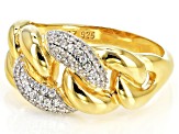 Pre-Owned White Cubic Zirconia 18k Yellow Gold Over Sterling Silver Ring 0.45ctw