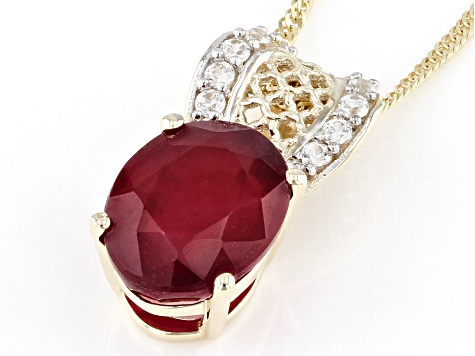 Pre-Owned Red Mahaleo(R) Ruby 10k Yellow Gold Pendant With Chain 2.31ctw