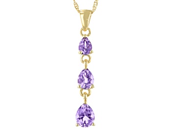 Picture of Pre-Owned Lavender Amethyst 18k Yellow Gold Over Sterling Silver Pendant With Chain  2.71ctw