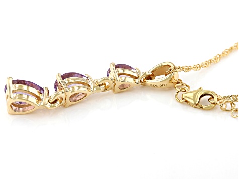 Pre-Owned Lavender Amethyst 18k Yellow Gold Over Sterling Silver Pendant With Chain  2.71ctw
