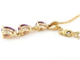Pre-Owned Lavender Amethyst 18k Yellow Gold Over Sterling Silver Pendant With Chain  2.71ctw