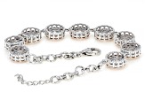 Pre-Owned Champagne And White Cubic Zirconia Rhodium Over Sterling Silver Bracelet 19.43ctw