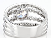 Pre-Owned White Cubic Zirconia Rhodium Over Sterling Silver Ring 4.53ctw