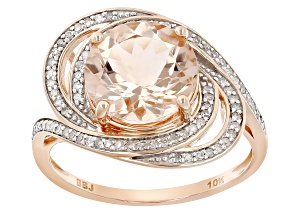 Pre-Owned Peach Cor-de-Rosa Morganite 10k Rose Gold Ring 3.27ctw