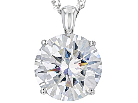 Pre-Owned Moissanite Platineve Solitaire Pendant 9.75ct DEW