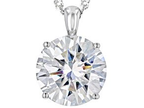 Pre-Owned Moissanite Platineve Solitaire Pendant 9.75ct DEW