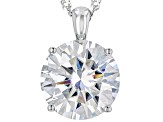 Pre-Owned Moissanite Platineve Solitaire Pendant 9.75ct DEW