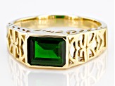Pre-Owned Green Chrome Diopside 10k Yellow Gold Men's Ring 2.00ct