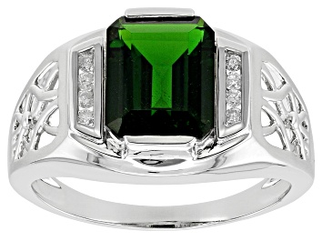Picture of Pre-Owned Green Chrome Diopside Platinum Men's Ring 3.31ctw