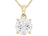 Pre-Owned Moissanite 14k Yellow Gold Solitaire Pendant 5.37ct DEW