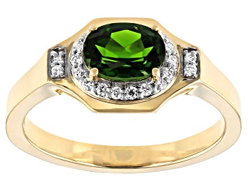 Picture of Pre-Owned Green Chrome Diopside  10k Yellow Gold Mens Ring 1.34ctw