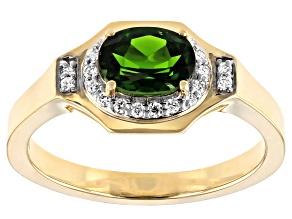 Pre-Owned Green Chrome Diopside  10k Yellow Gold Mens Ring 1.34ctw