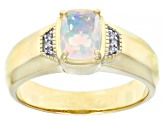 Pre-Owned Multi Color Ethiopian Opal 10k Yellow Gold Men's Ring .64ctw