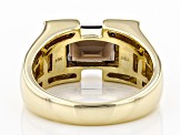 Pre-Owned Brown Smoky Quartz 10k Yellow Gold Men's Ring 2.13ct